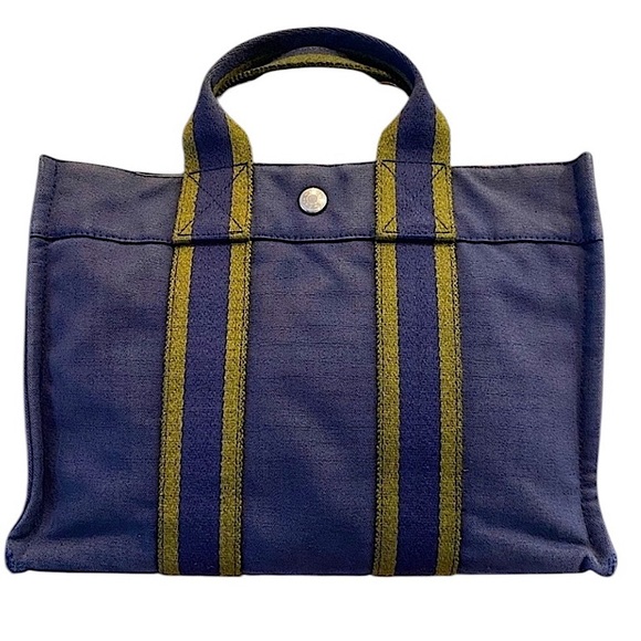 Hermes Fourre Tout MM Tote Bag Canvas Authentic in Excellent Condition